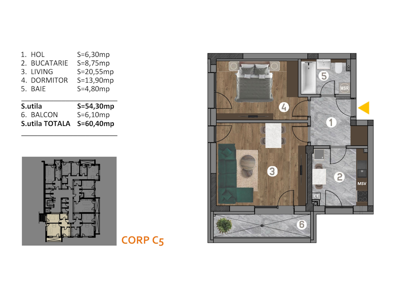 Apartamente noi de vanzare Titan - Apartament 38