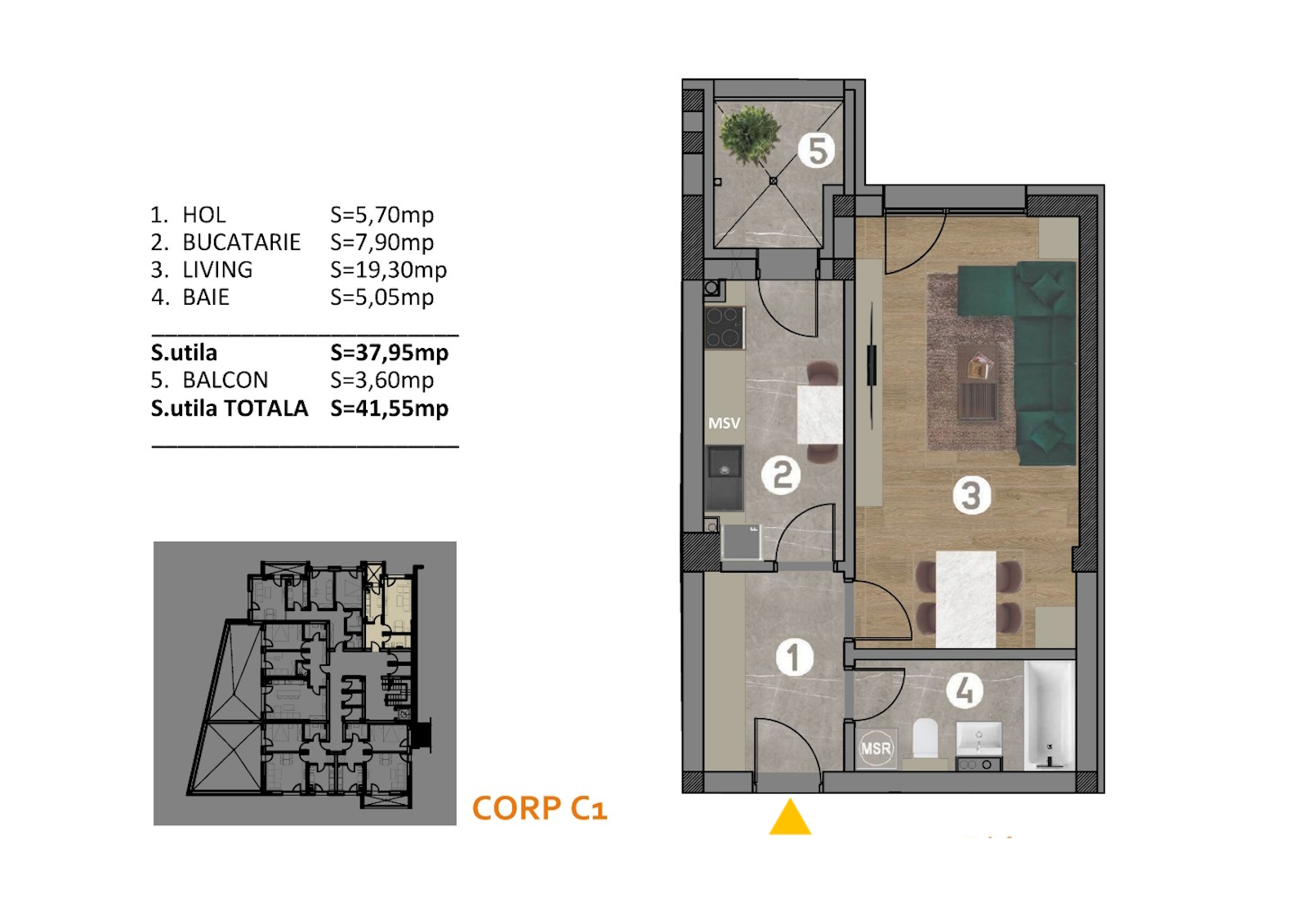 Apartamente noi de vanzare Titan - Apartament 38