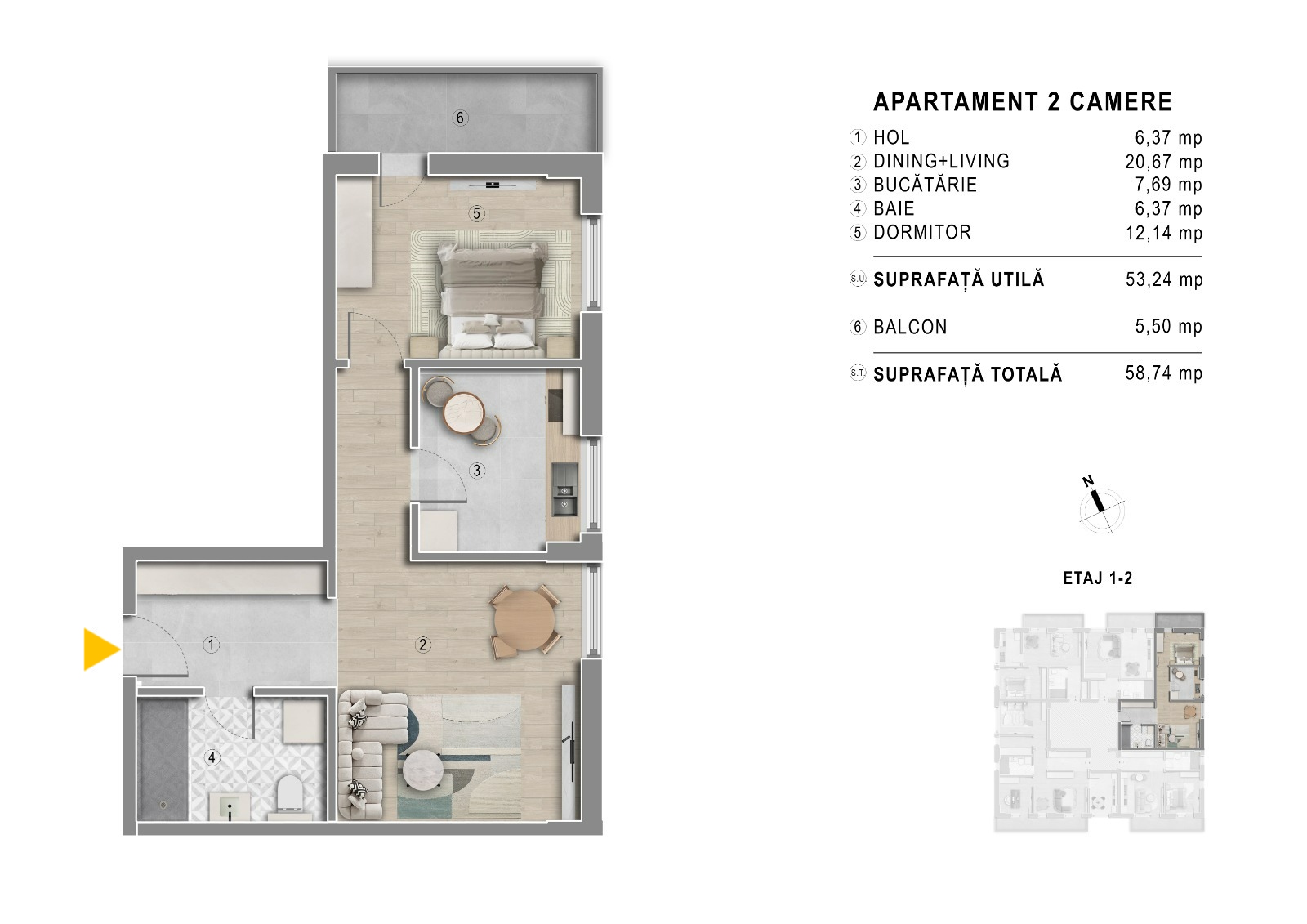 Apartamente noi de vanzare Titan - Apartament 38